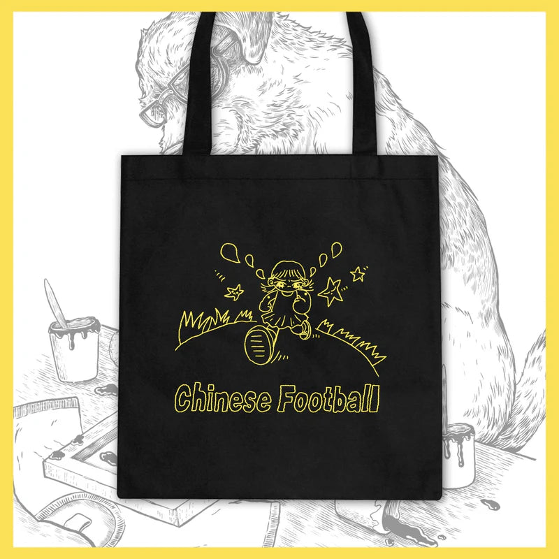 Chinese Football "Running Girl" Tote Bag