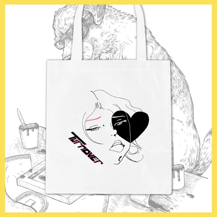 Turnover "Anime Heart Face" Tote Bag